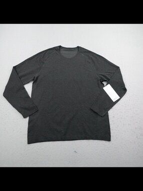 Lululemon Shirt Mens XL Grey Black Metal Vent Tech Long Sleeve Performance NEW